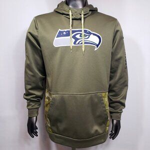 Seattle Seahawks NFL Salute to Service Nike Pullover Hoodie Mens XL Olive Green